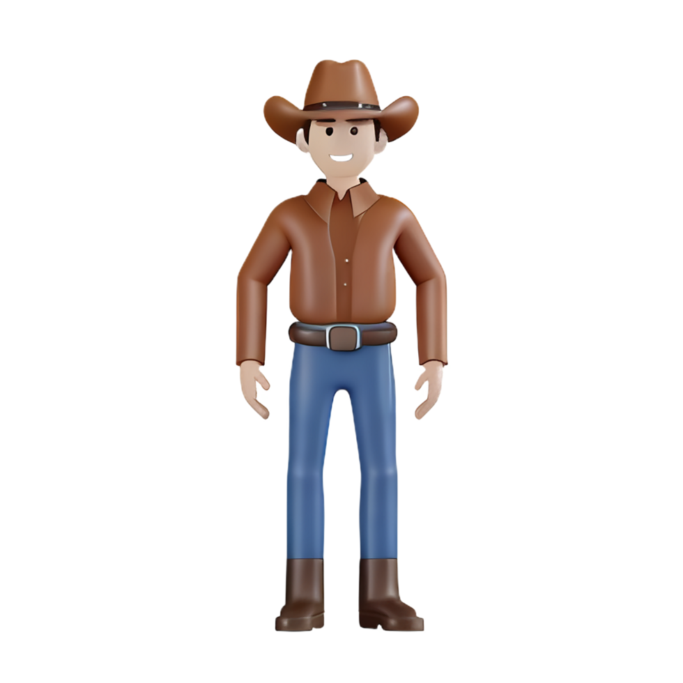 cowboy 3d tolkning ikon illustration png