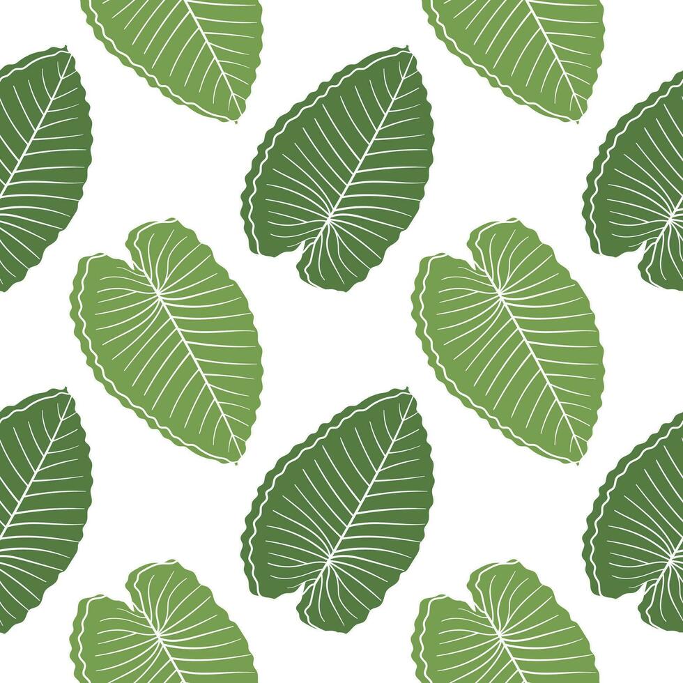 leaf illustration seamless pattern with nature theme on white background vector
