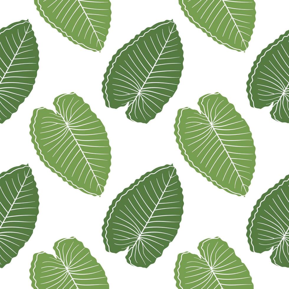 leaf illustration seamless pattern with nature theme on white background vector