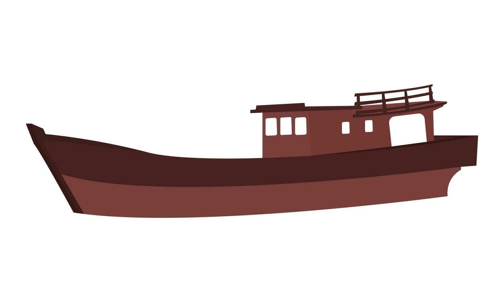 ilustración de un pescar barco en un blanco antecedentes vector