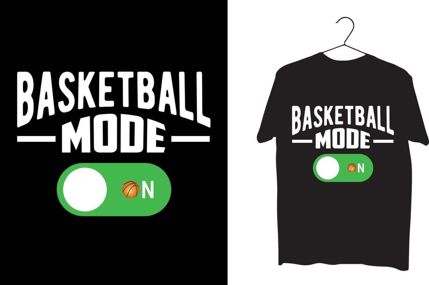 Basketball mode on t-shirt design vector