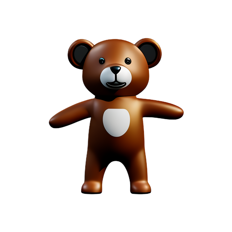 teddy bear 3d rendering icon illustration png