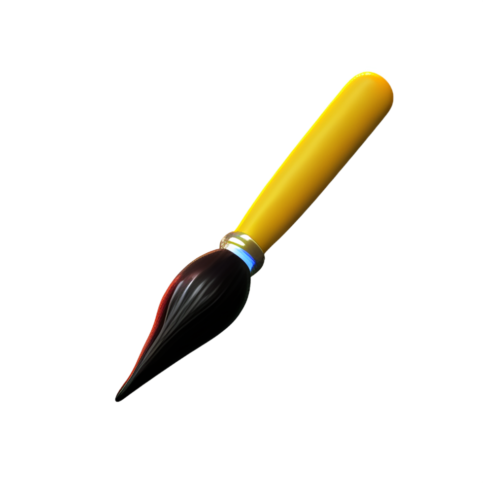 paint brush 3d rendering icon illustration png