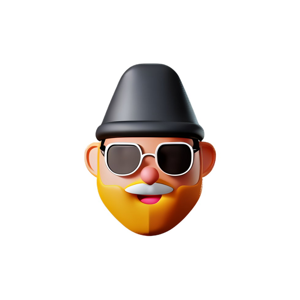 beard  3d rendering icon illustration png
