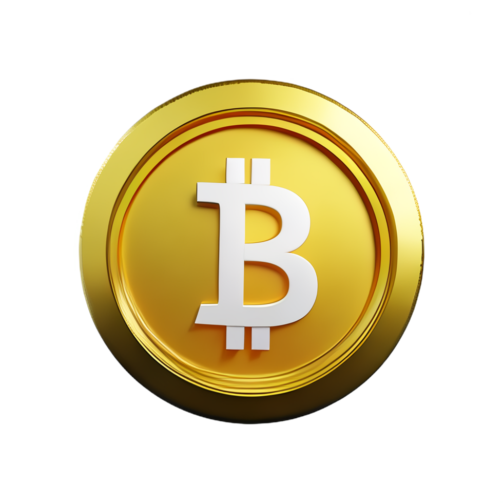 bitcoin 3d interpretazione icona illustrazione png