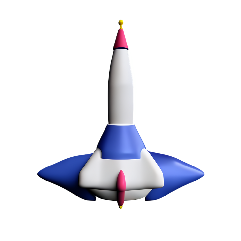 spaceship 3d rendering icon illustration png