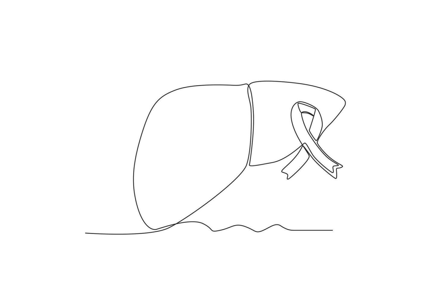 One continuous line drawing of the ribbon and the concept of world hepatitis day vector