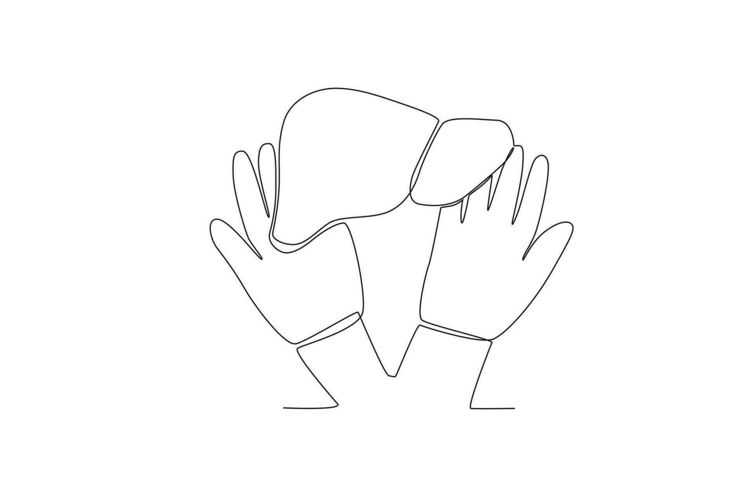 continuing the vector lines of the world hepatitis day concept for hands and hearts