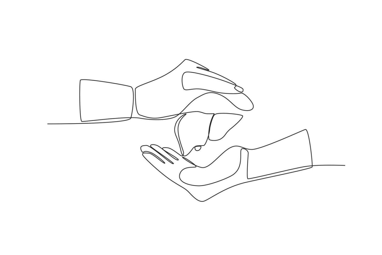 continuing the vector lines of the world hepatitis day concept for hands and hearts