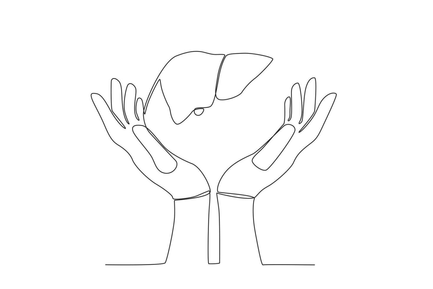 continuing the vector lines of the world hepatitis day concept for hands and hearts