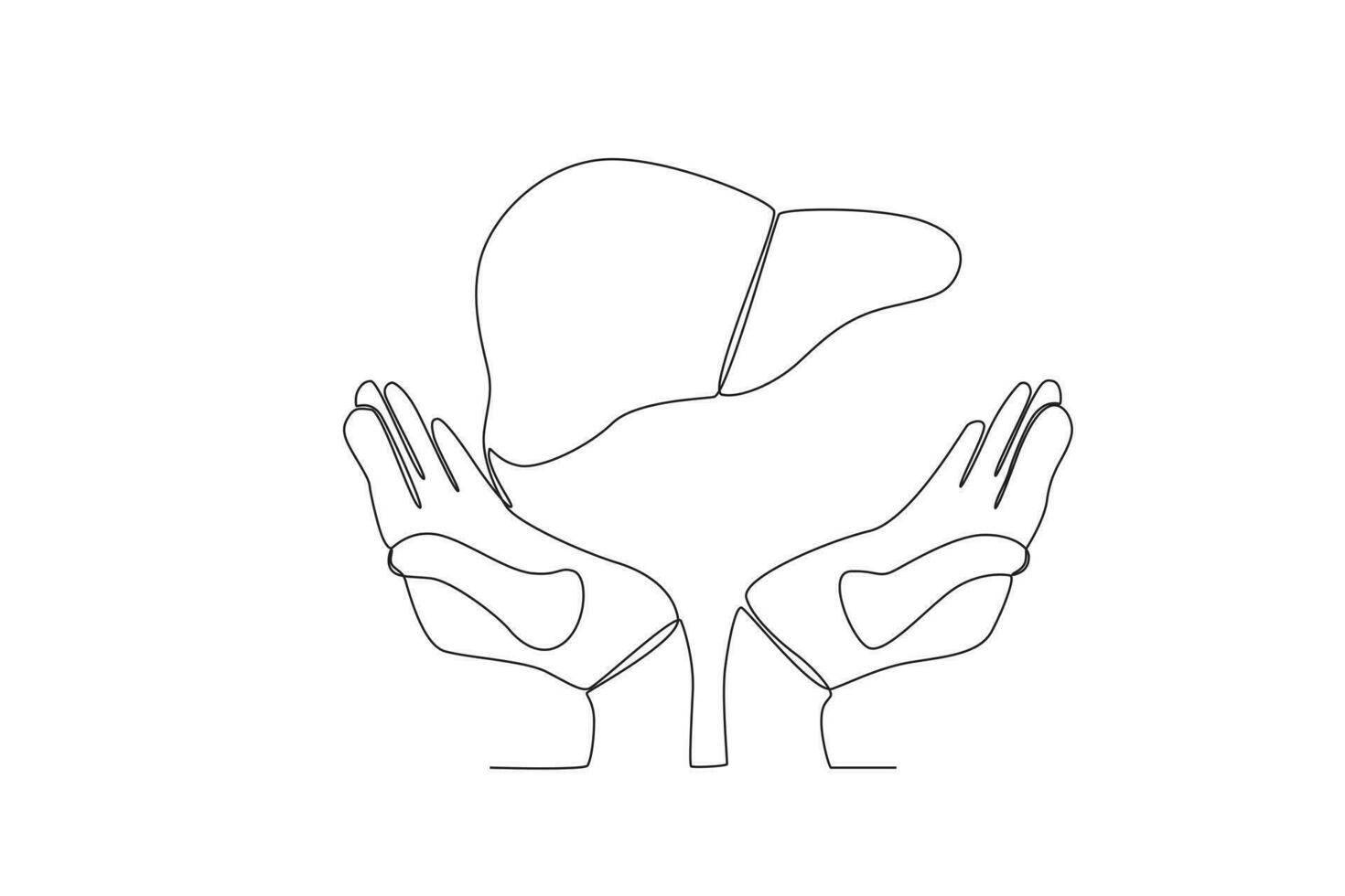 continuing the vector lines of the world hepatitis day concept for hands and hearts