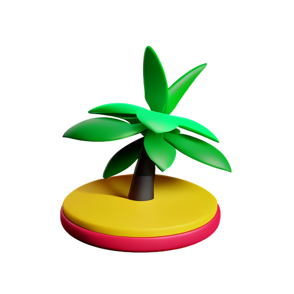 tropical 3d rendering icon illustration png