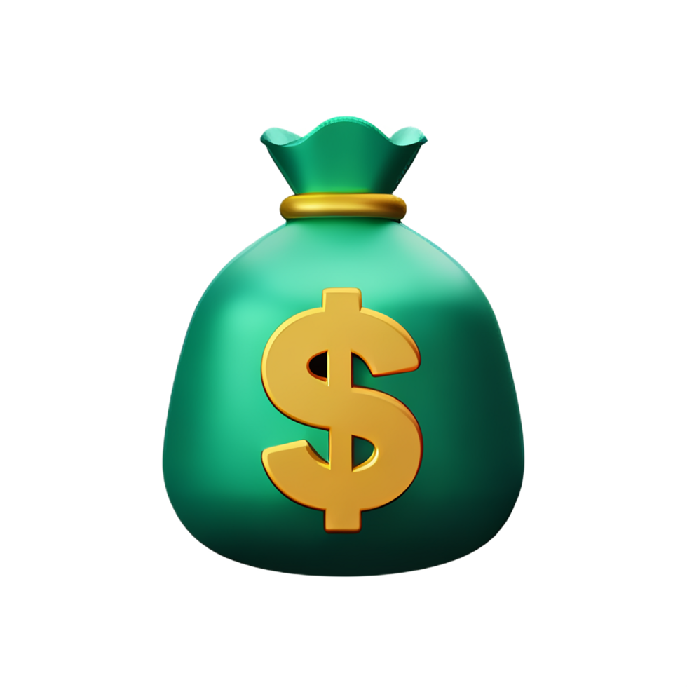 money bag 3d rendering icon illustration png