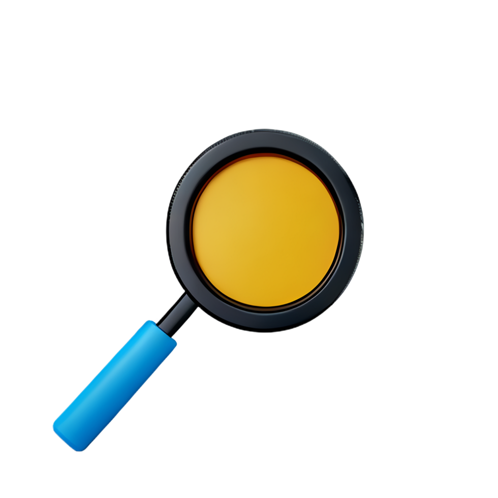 magnifying glass 3d rendering icon illustration png
