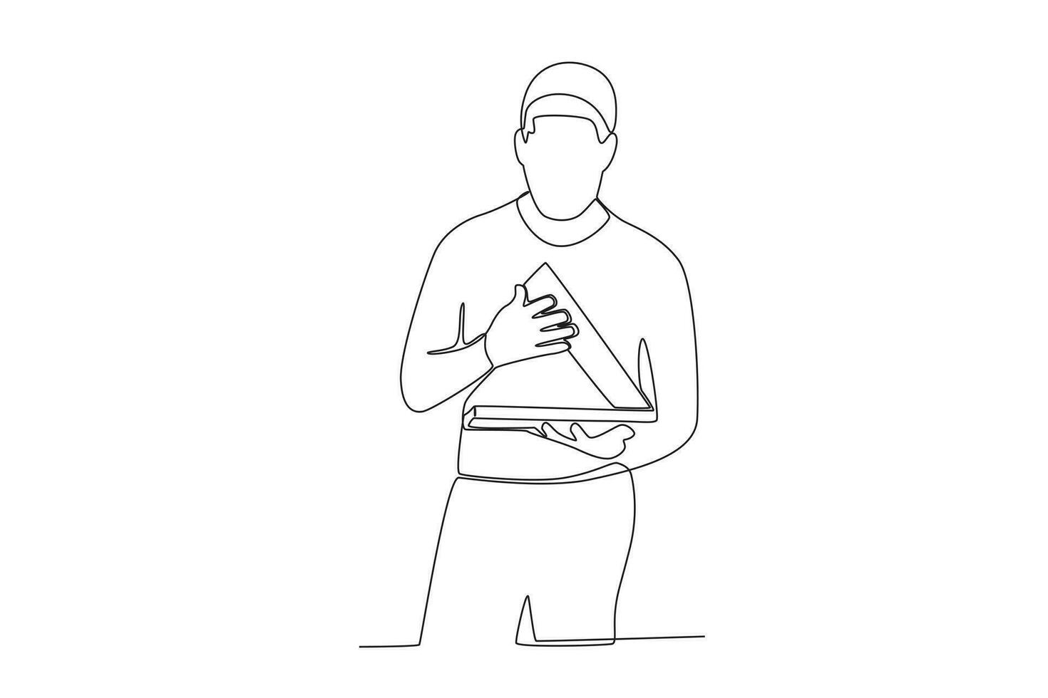 One continuous line drawing of a library customer wants to open a book vector
