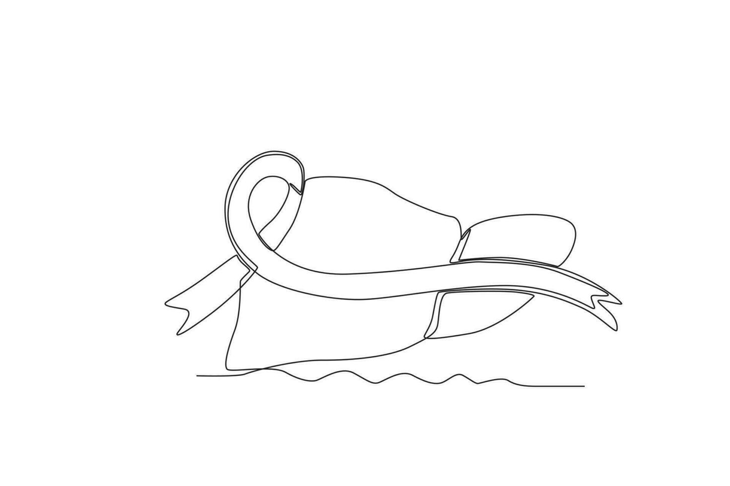 One continuous line drawing of the ribbon and the concept of world hepatitis day vector