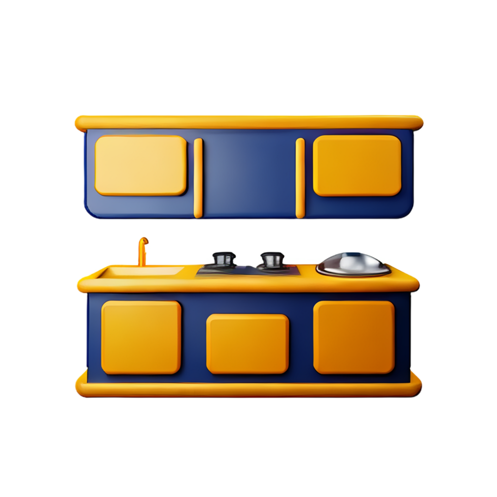 kitchen 3d rendering icon illustration png