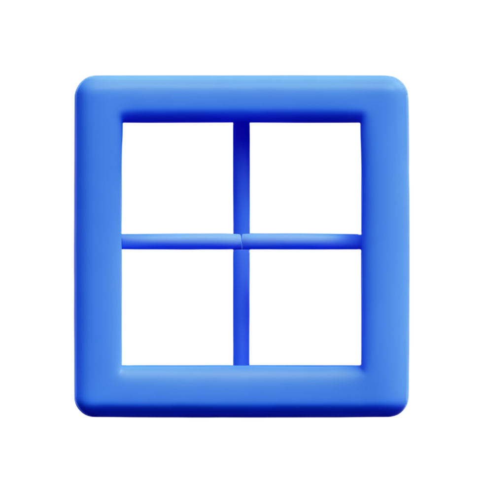window 3d rendering icon illustration png