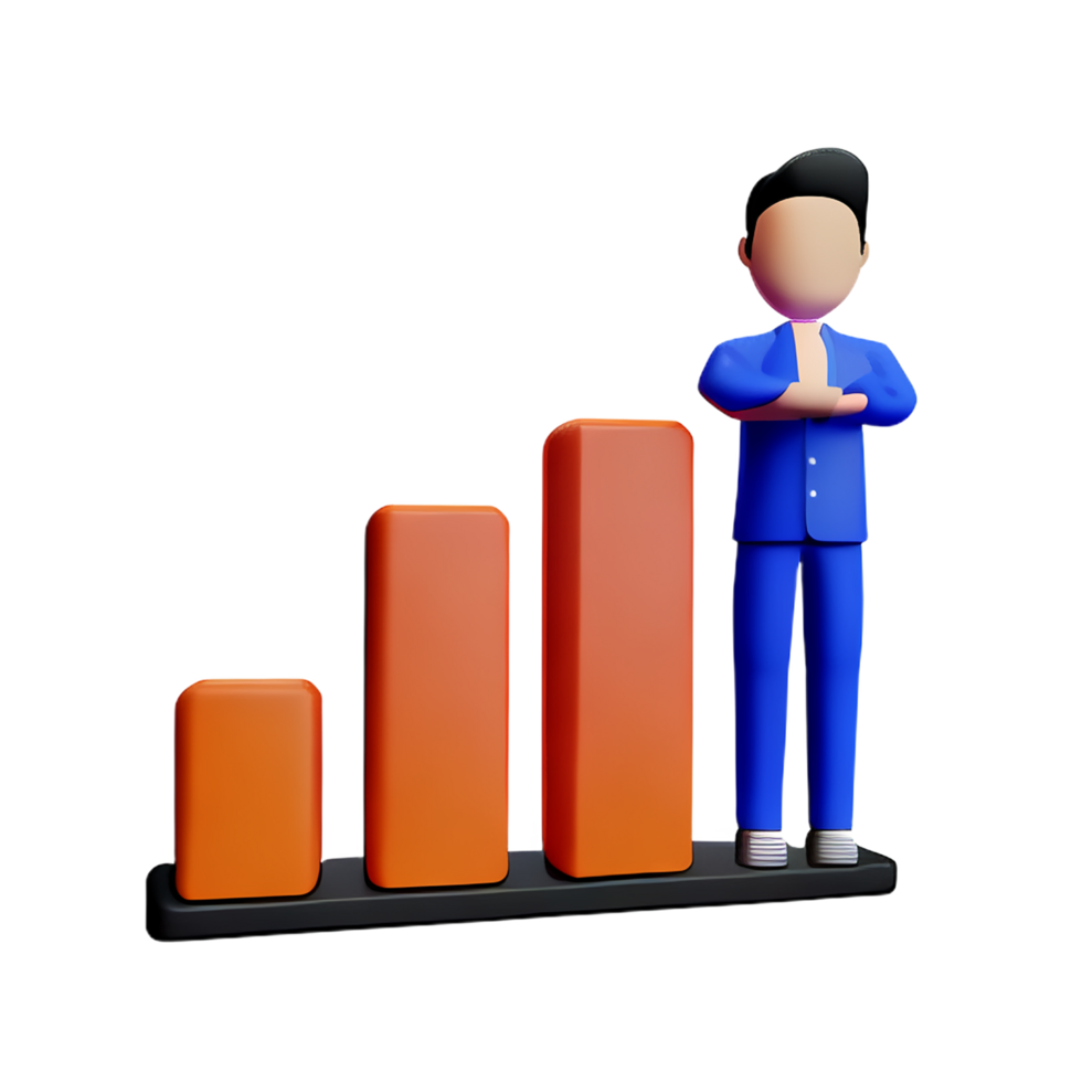 graph 3d rendering icon illustration png
