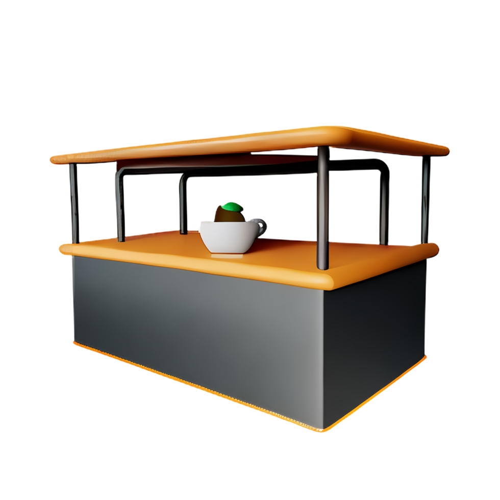 cafe 3d rendering icon illustration png