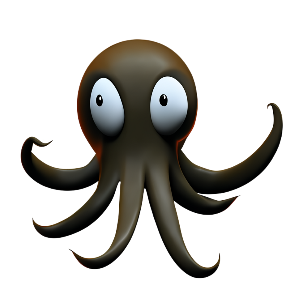 octopus 3d rendering icon illustration png