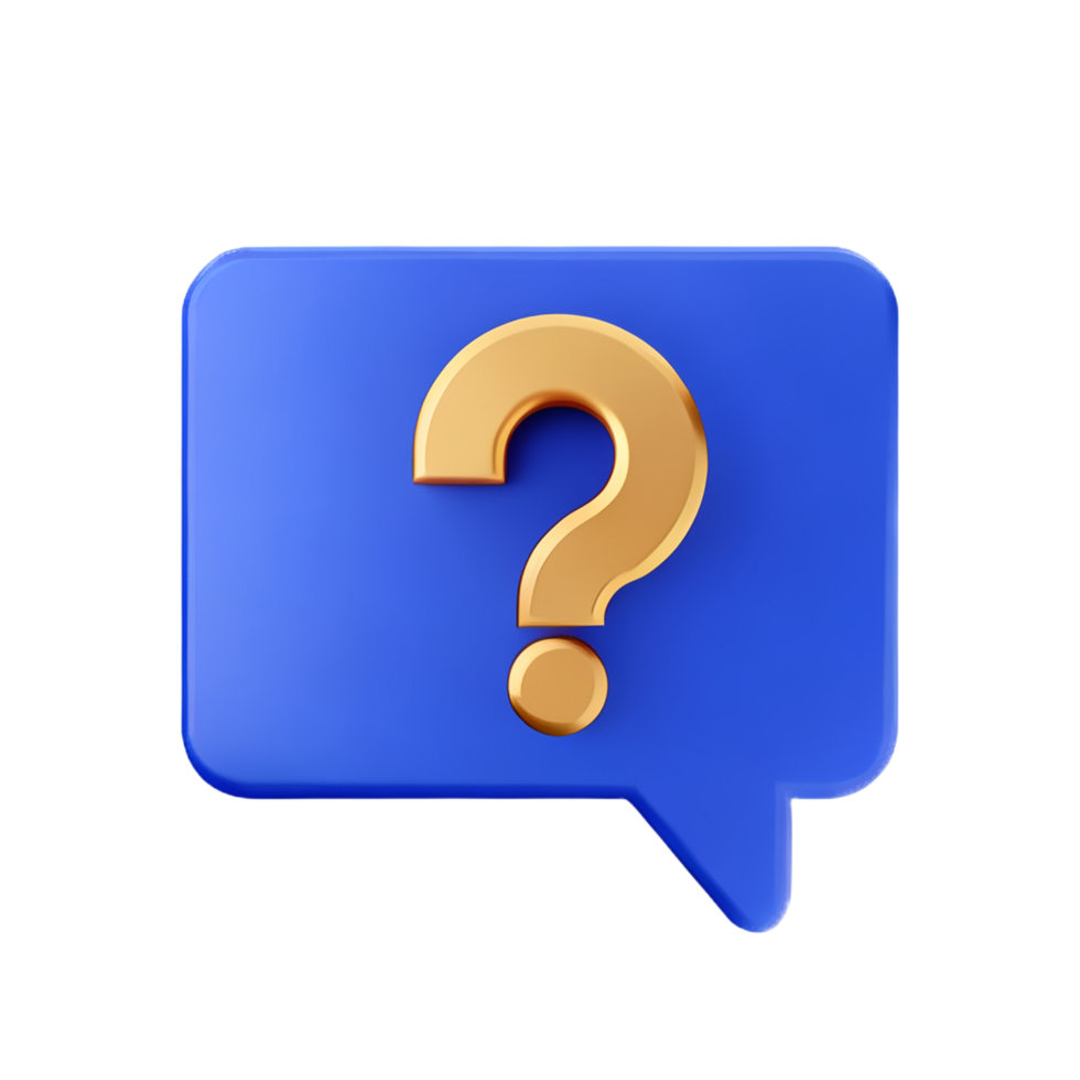 question mark 3d rendering icon illustration png