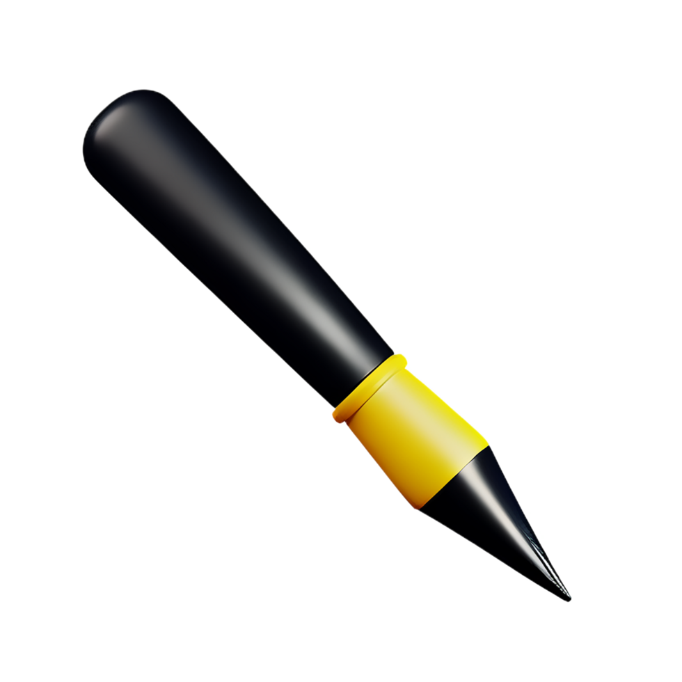 Black brush 3d rendering icon illustration png