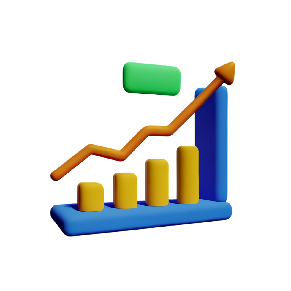 graph 3d rendering icon illustration png