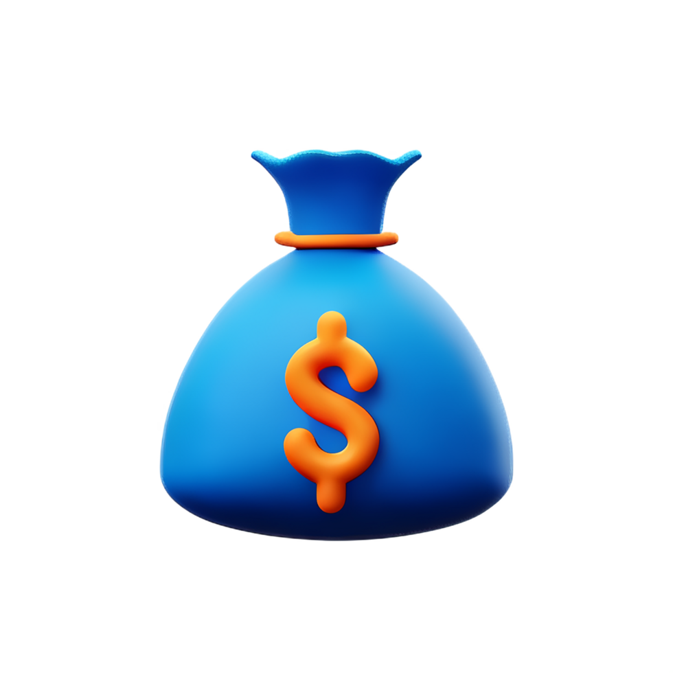 money bag 3d rendering icon illustration png