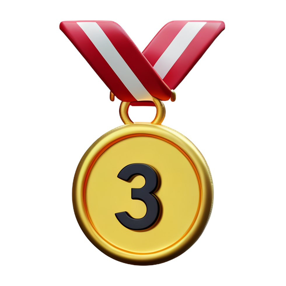 medal 3d rendering icon illustration png