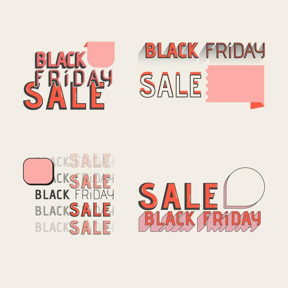 BLACK FRIDAY SALE TYPOGRAPHY SET. BLACK FRIDAY SALE LABELS SET vector