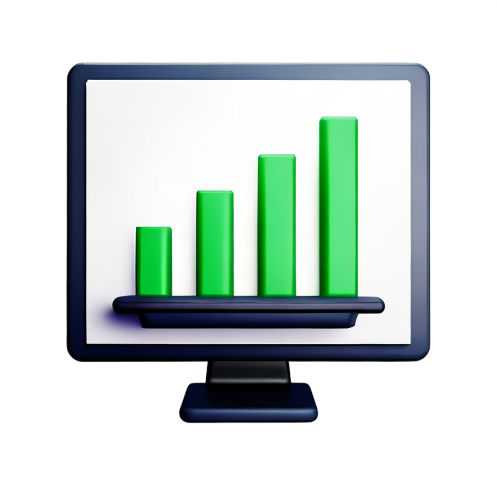 chart 3d rendering icon illustration png