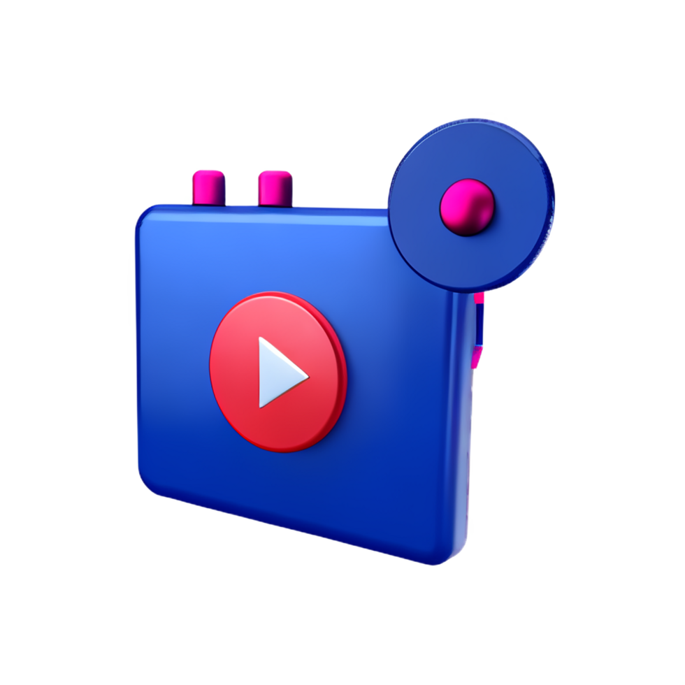 music player 3d rendering icon illustration png