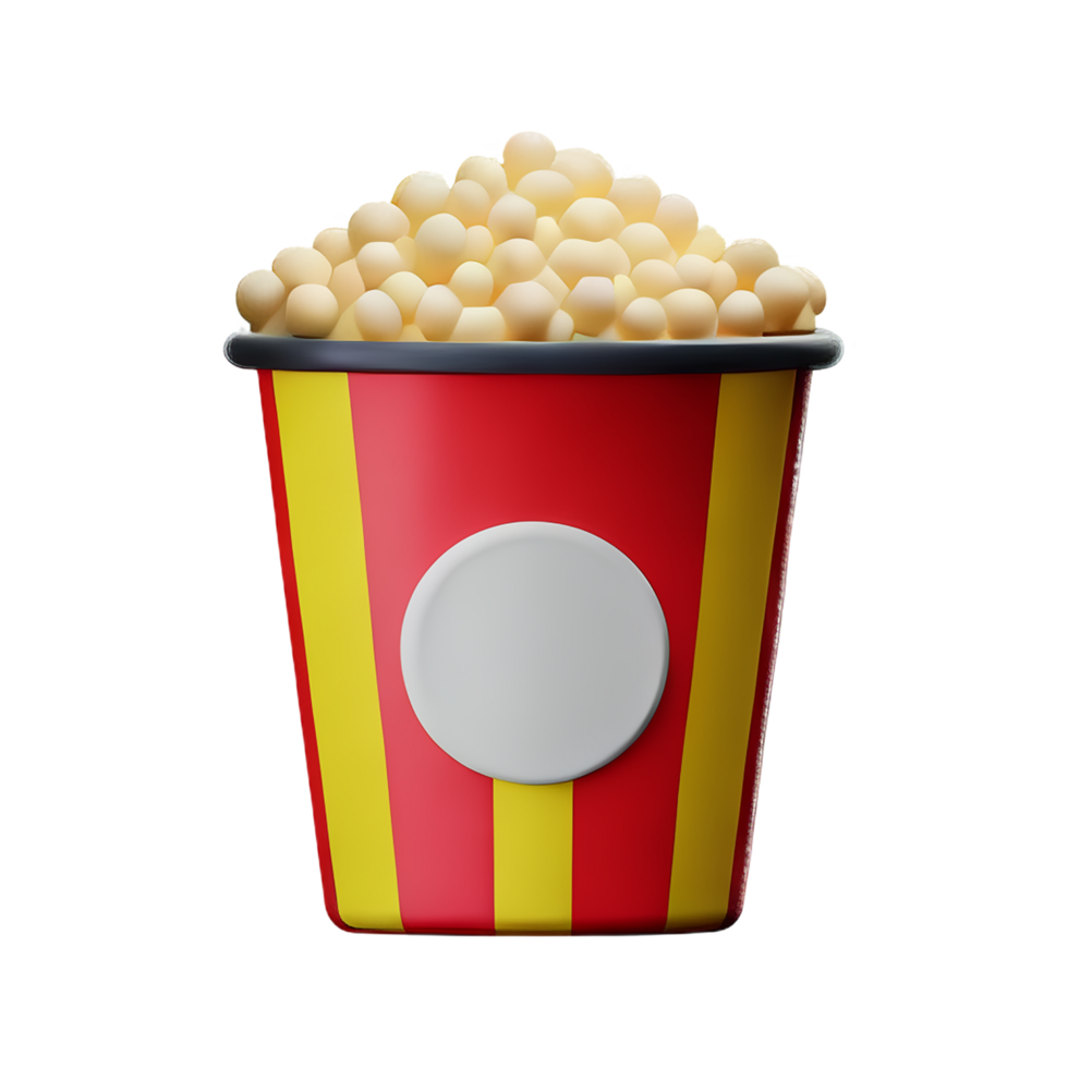 popcorn 3d rendering icon illustration png