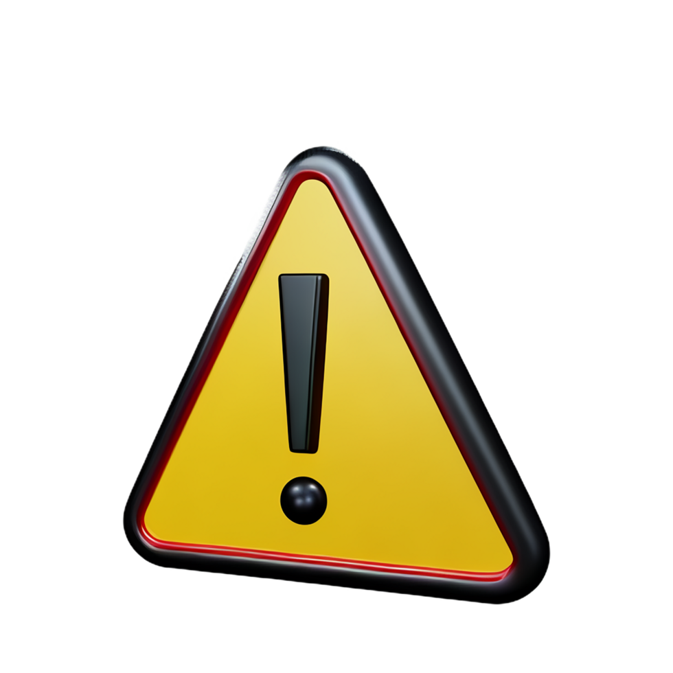warning 3d rendering icon illustration png