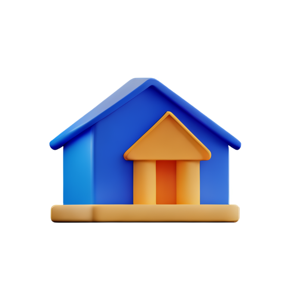 Real estate 3d rendering icon illustration png