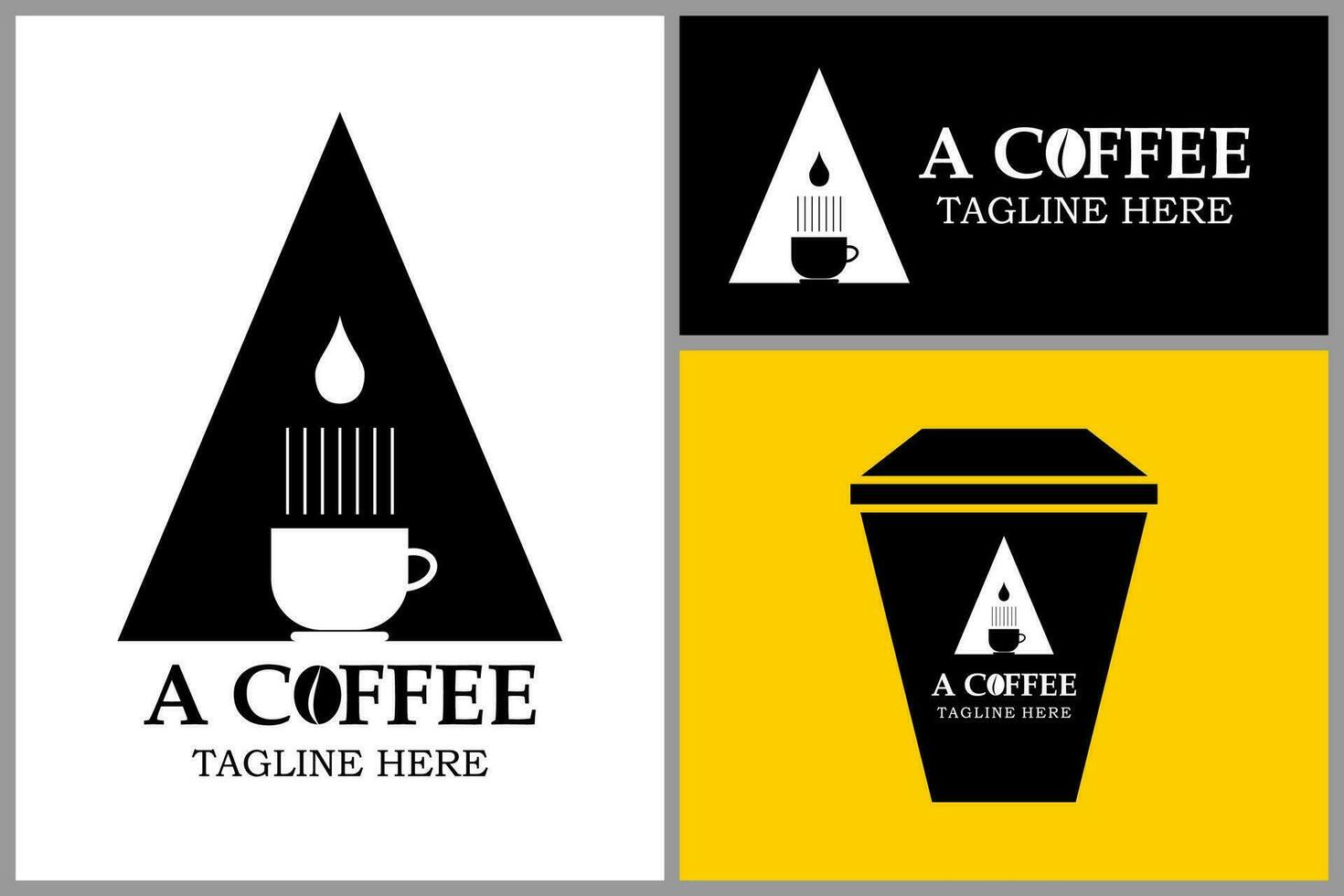 un café logo.cafe frijol con taza, adecuado para producto marca y logo de un cafe.vector ilustración vector