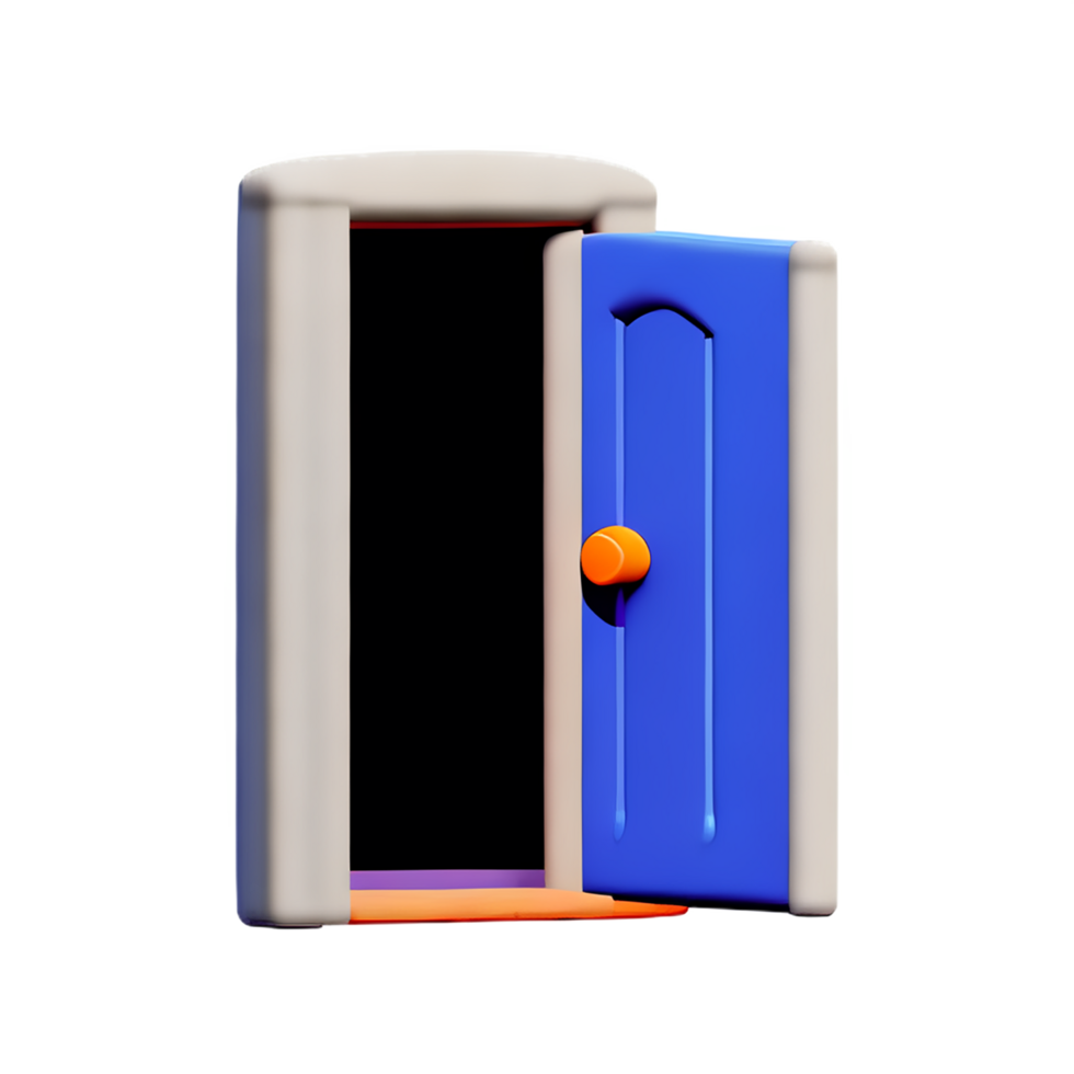 door 3d rendering icon illustration png