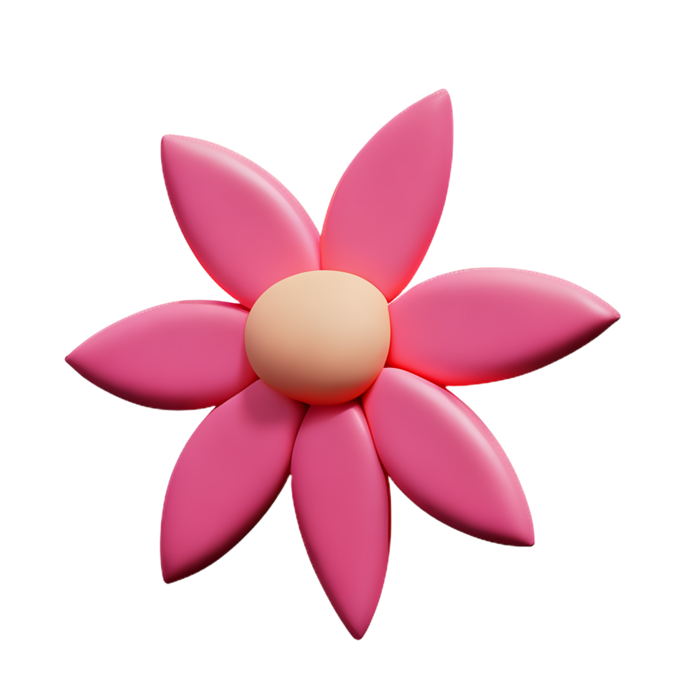 pink flower 3d rendering icon illustration png
