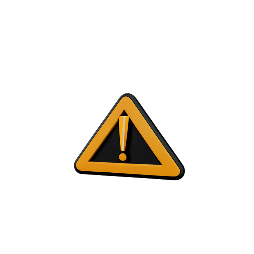 warning 3d rendering icon illustration png