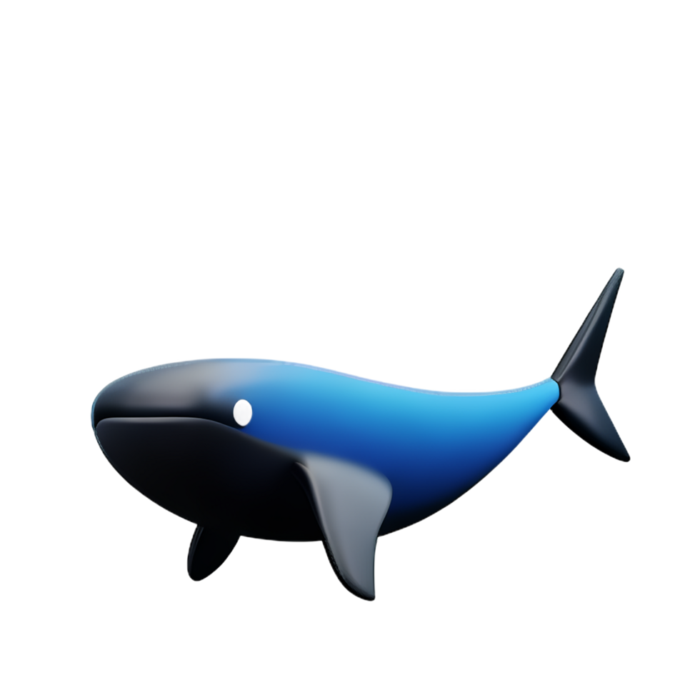 whale 3d rendering icon illustration png