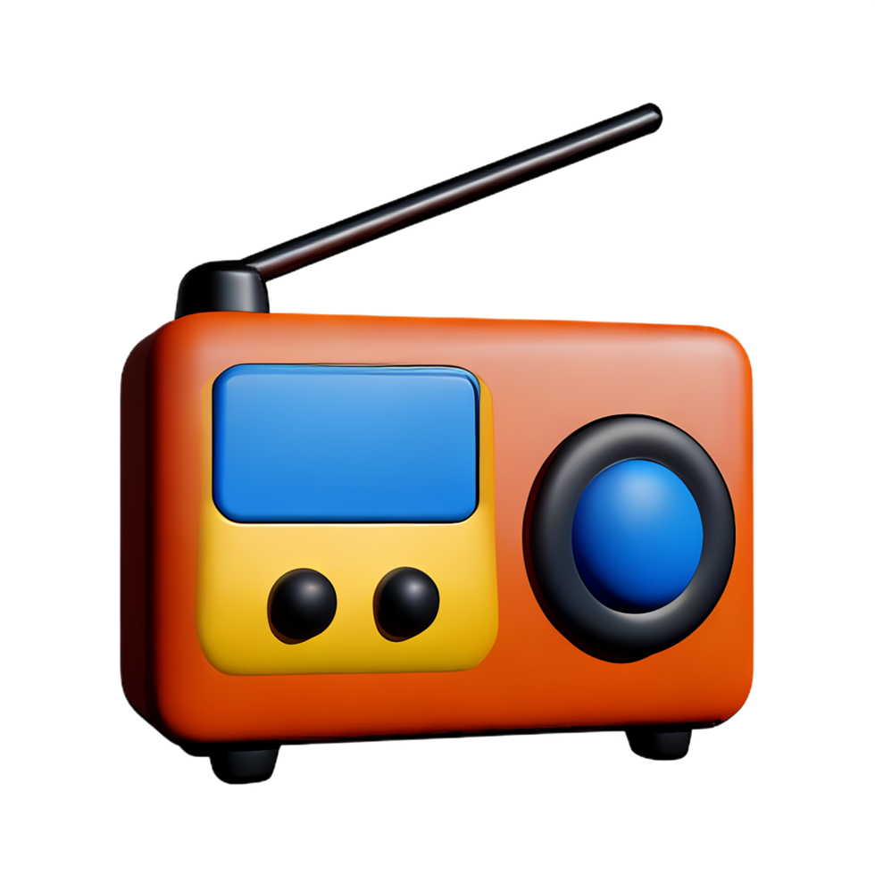 Radio 3d interpretazione icona illustrazione png