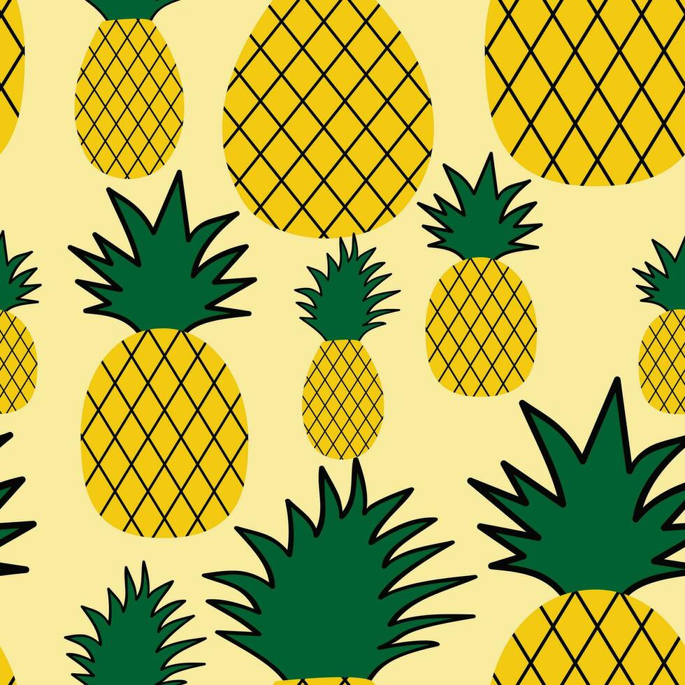 Pineapple seamless pattern for background. wrapping, or wallpaper vector