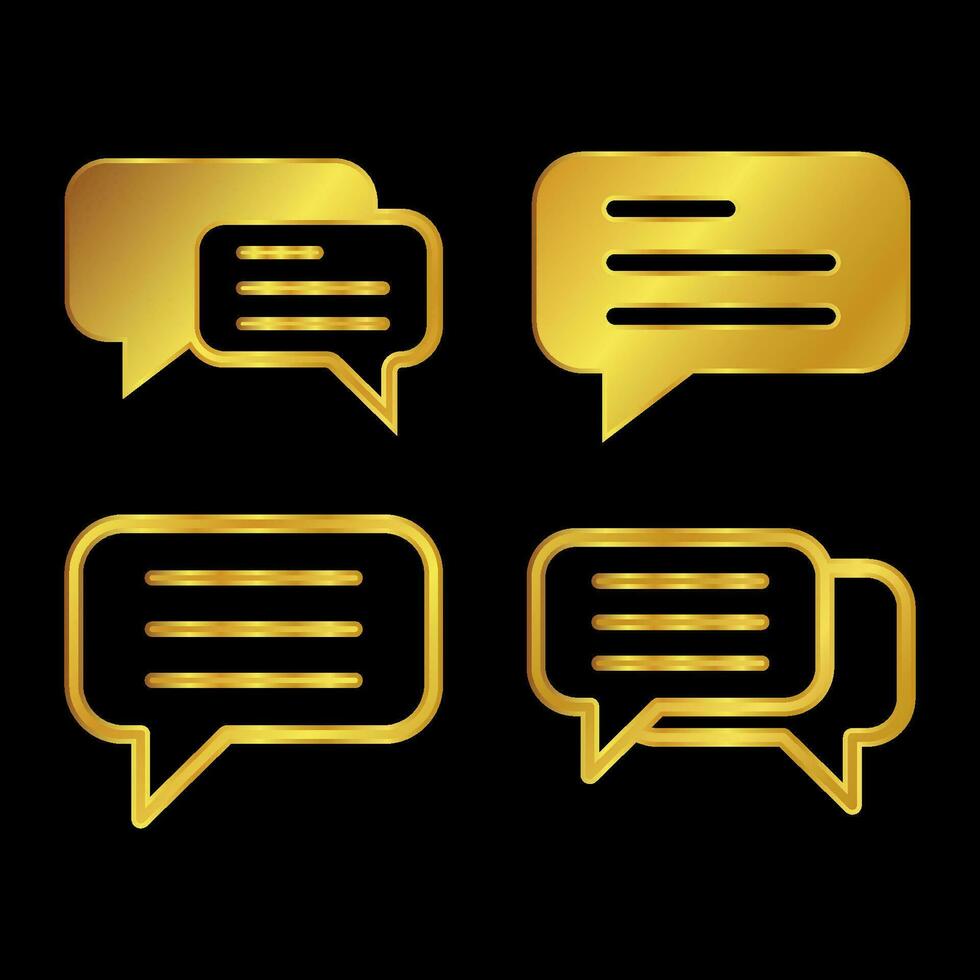 gold colored chat icon vector