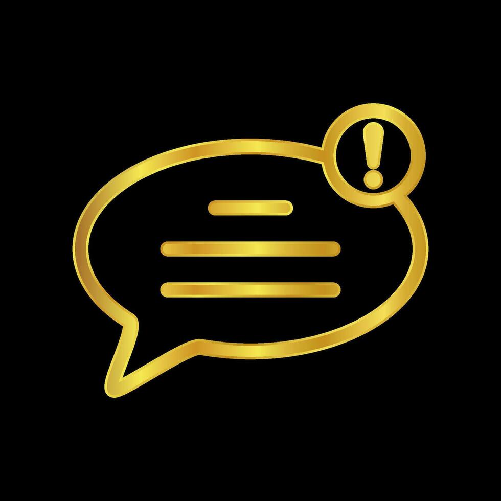 gold colored chat icon vector