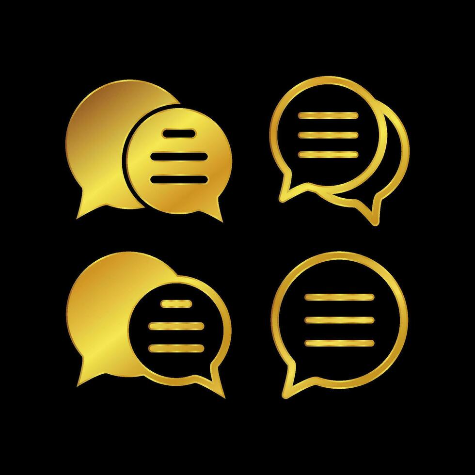 gold colored chat icon vector