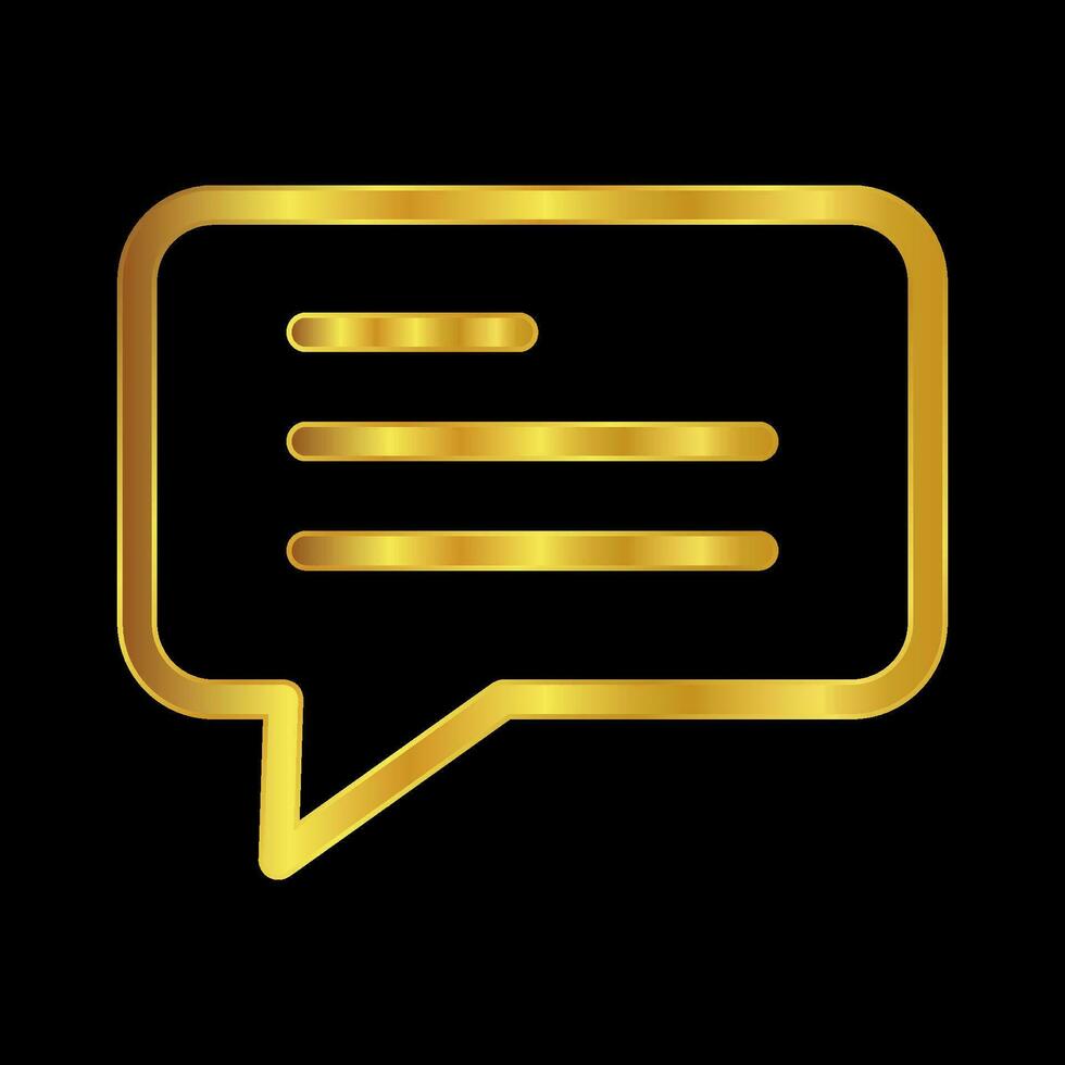 gold colored chat icon vector
