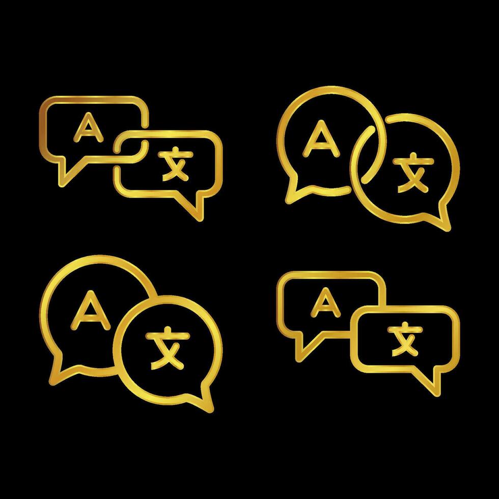 gold colored chat icon vector