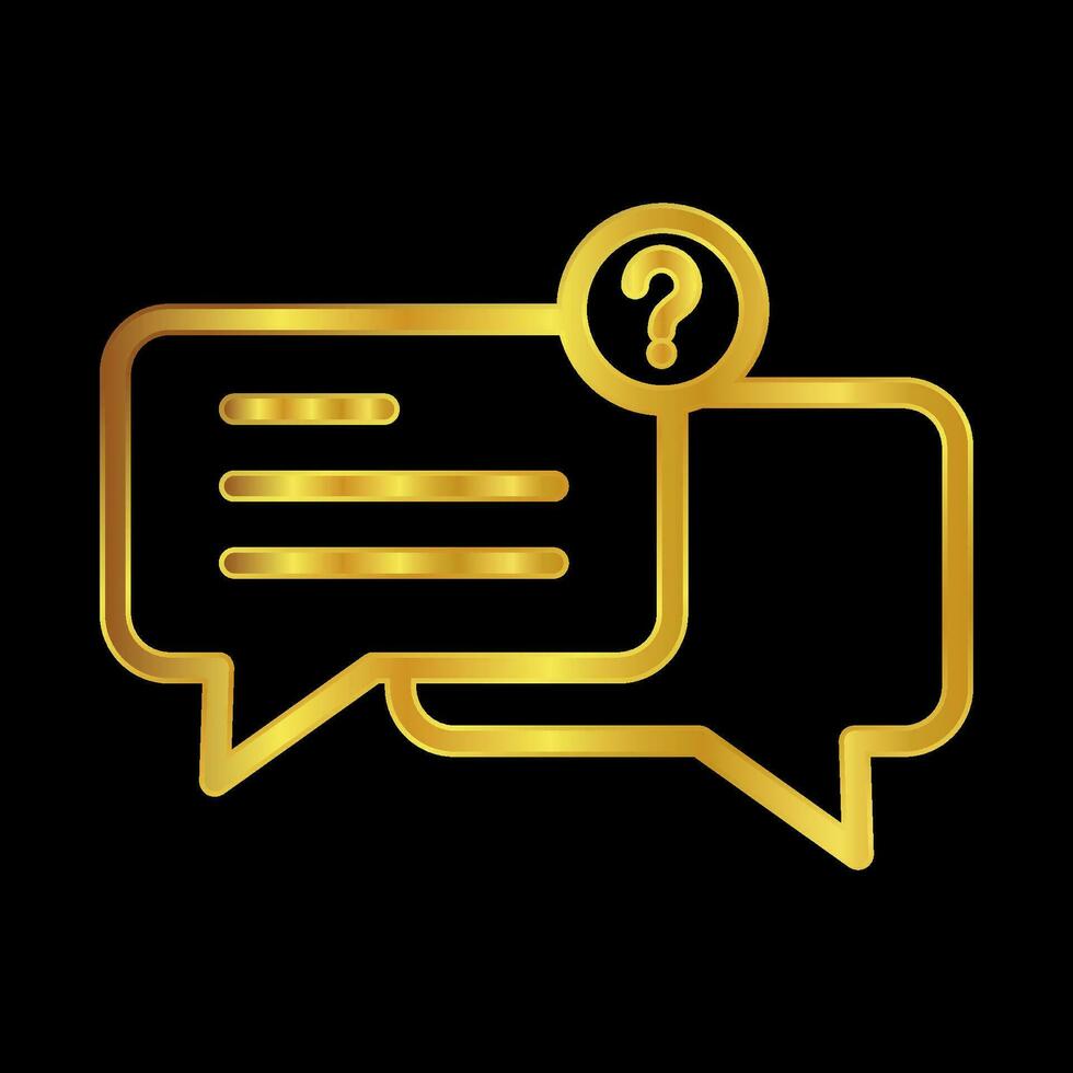 gold colored chat icon vector