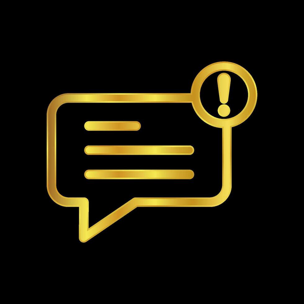 gold colored chat icon vector